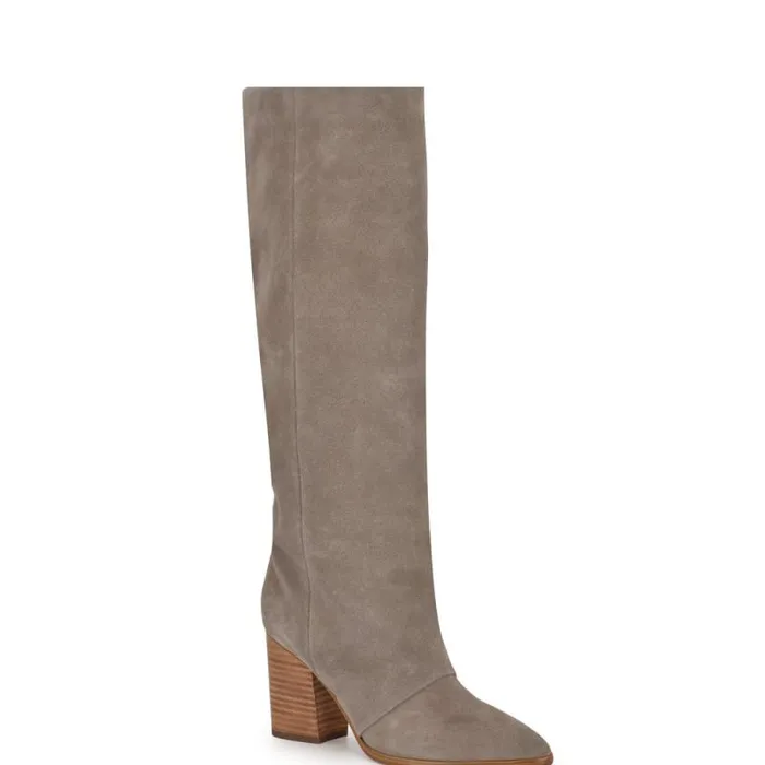 Chicke Knee High Boots Taupe Suede Women Nine West Boots and Booties Chicke Knee High Boots Taupe Suede Women Nine West Boots and Booties