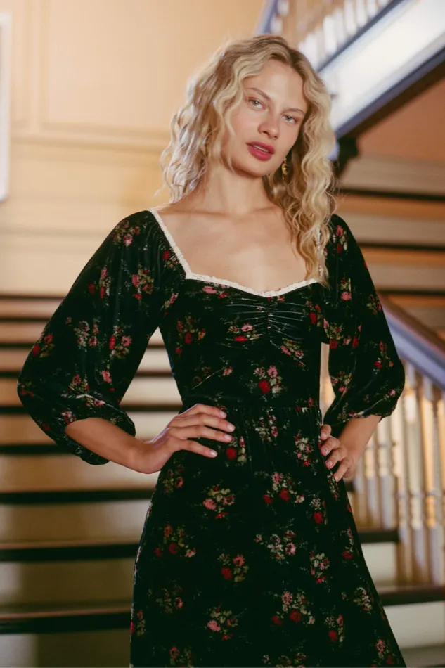 Christy Dawn Dresses Women The Peyton Dress Rouge Chrysanthemum