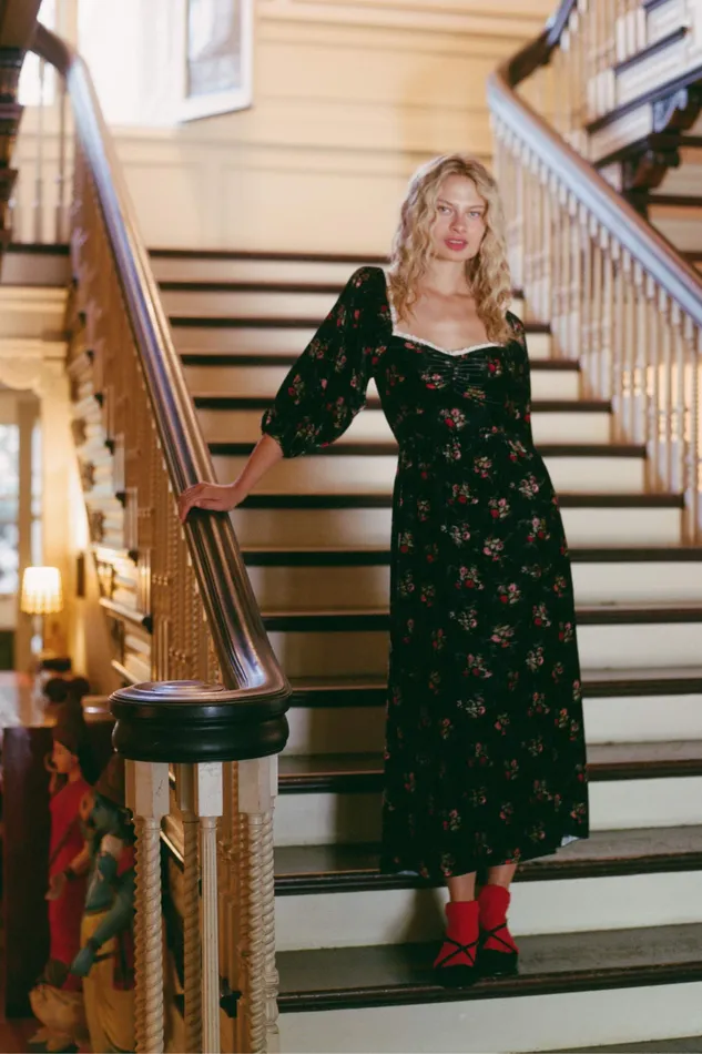 Christy Dawn Dresses Women The Peyton Dress Rouge Chrysanthemum Christy Dawn Dresses Women The Peyton Dress Rouge Chrysanthemum