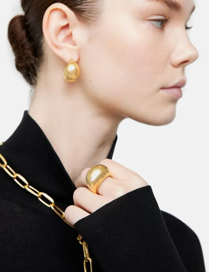 Chunky Dome Ring Gold Women Jigsaw Jewellery