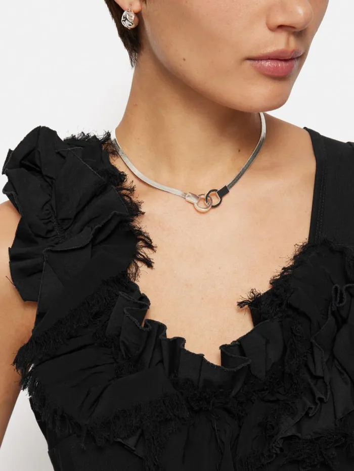 Chunky Snake Chain Necklace Silver Women Jigsaw Jewellery