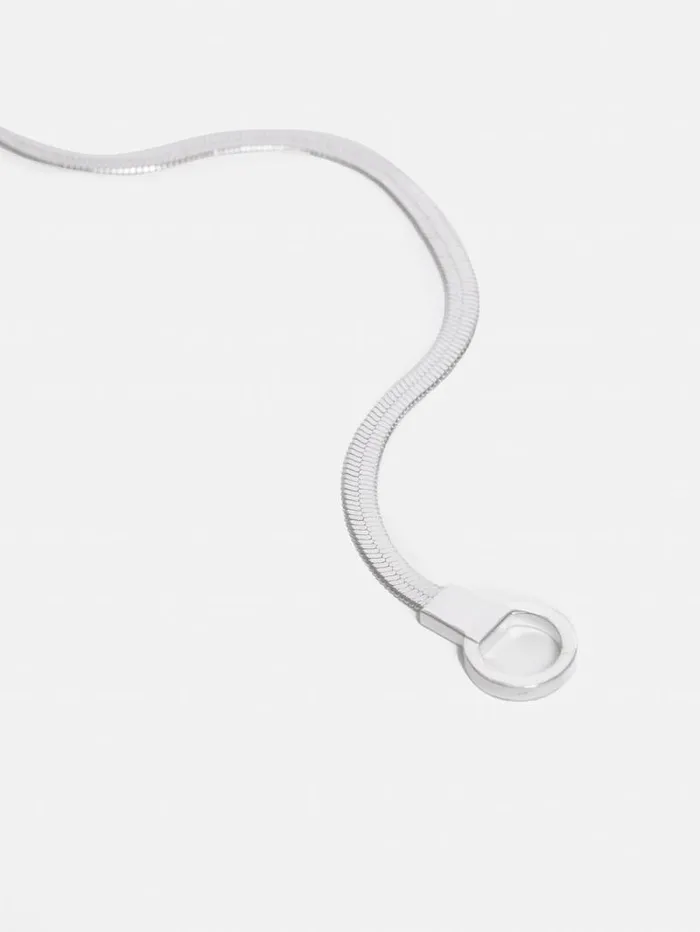 Chunky Snake Chain Necklace Silver Women Jigsaw Jewellery