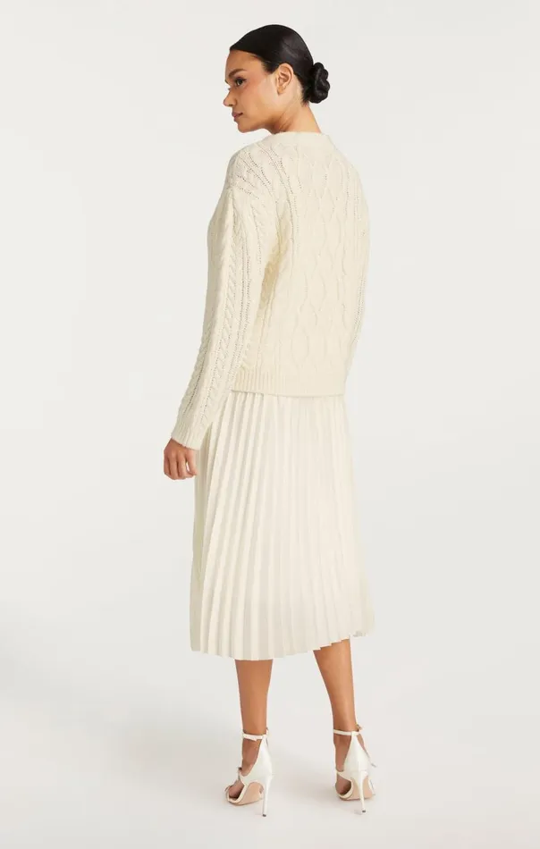 Cinq Sept Amandine Cardigan Dress Ivory Women Midi
