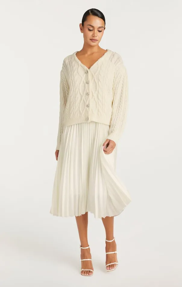 Cinq Sept Amandine Cardigan Dress Ivory Women Sweaters and Knits