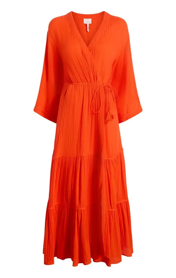 Cinq Sept Crinkle Tencel Torey Dress Bisou Women Coverups