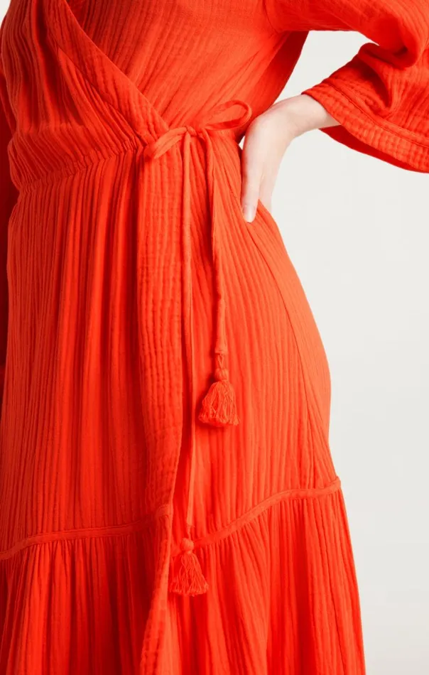 Cinq Sept Crinkle Tencel Torey Dress Bisou Women Midi