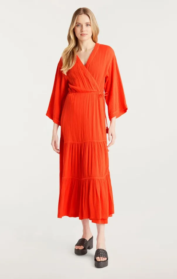 Cinq Sept Crinkle Tencel Torey Dress Bisou Women Midi