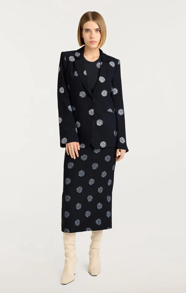 Cinq Sept Crystal Dot Karlie Blazer Blacksilver Women Blazers