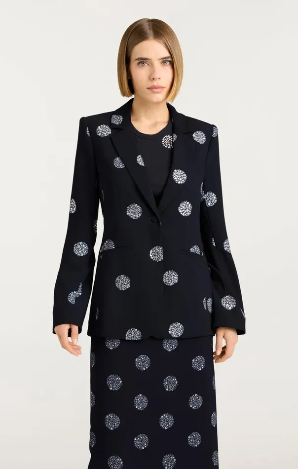 Cinq Sept Crystal Dot Karlie Blazer Blacksilver Women Blazers