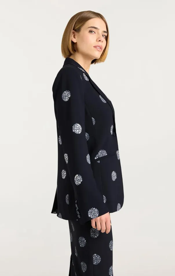 Cinq Sept Crystal Dot Karlie Blazer Blacksilver Women Blazers