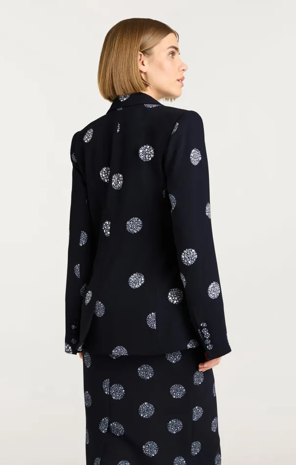 Cinq Sept Crystal Dot Karlie Blazer Blacksilver Women Blazers