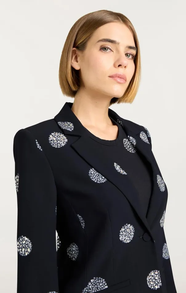 Cinq Sept Crystal Dot Karlie Blazer Blacksilver Women Blazers