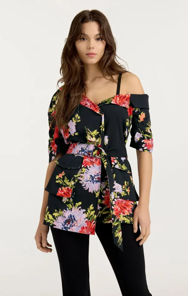 Cinq Sept Dark Chrysanthemum Katie Jacket Blackmulti Women Jackets