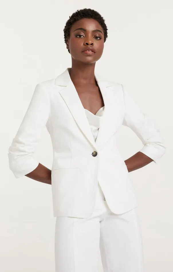 Cinq Sept Denim Khloe Blazer White Women Blazers