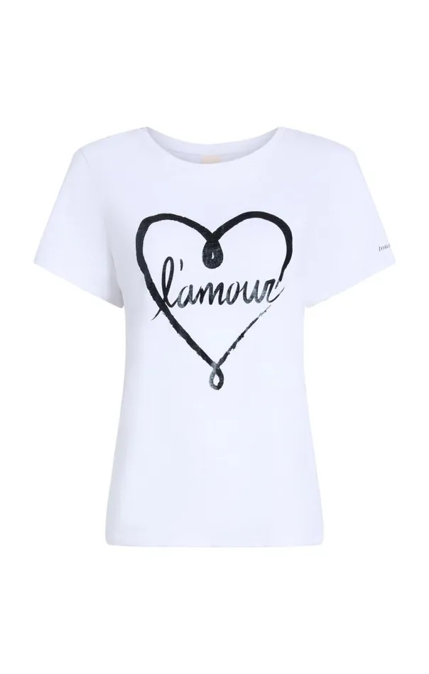 Cinq Sept Doodled L039amour Tee Whiteblack Women Tees