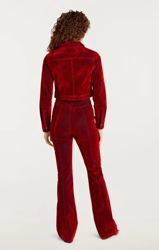 Cinq Sept Flocked Denim Marilee Jacket Pomegranate Women Jackets