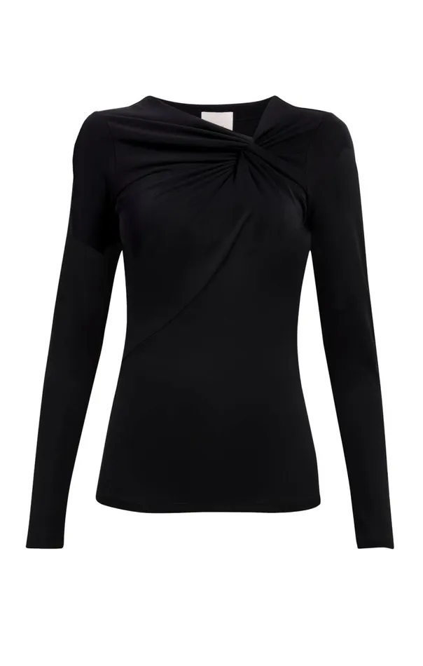 Cinq Sept Jolene Top Black Women Long Sleeve Tops