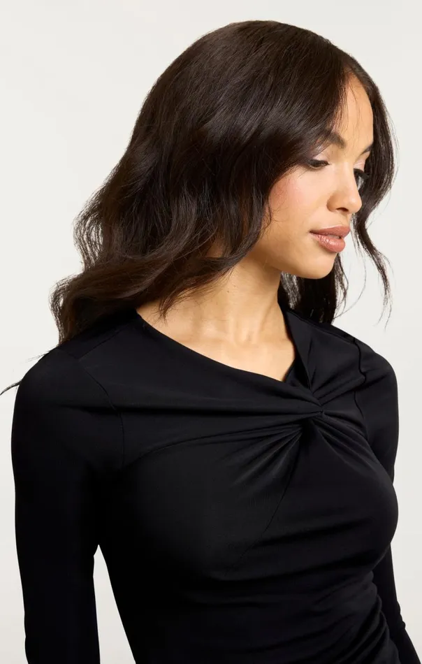 Cinq Sept Jolene Top Black Women Long Sleeve Tops