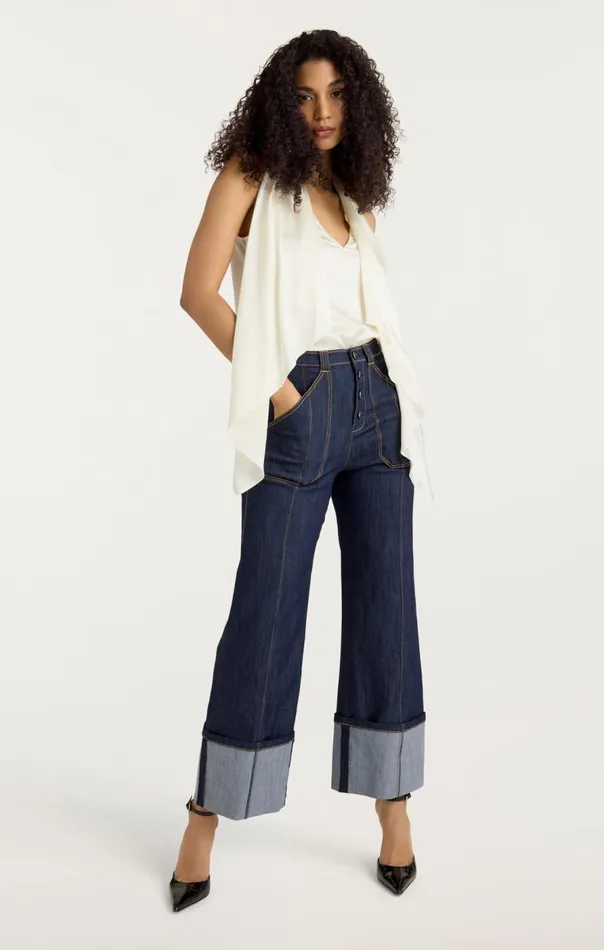 Cinq Sept Louella Top Ivory Women Tank Tops and Camisoles