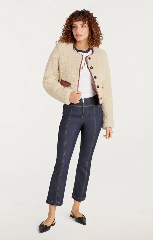 Cinq Sept Naia Jacket Ivorymahogany Women Outerwear