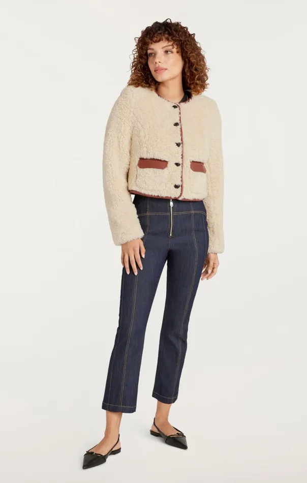 Cinq Sept Naia Jacket Ivorymahogany Women Outerwear