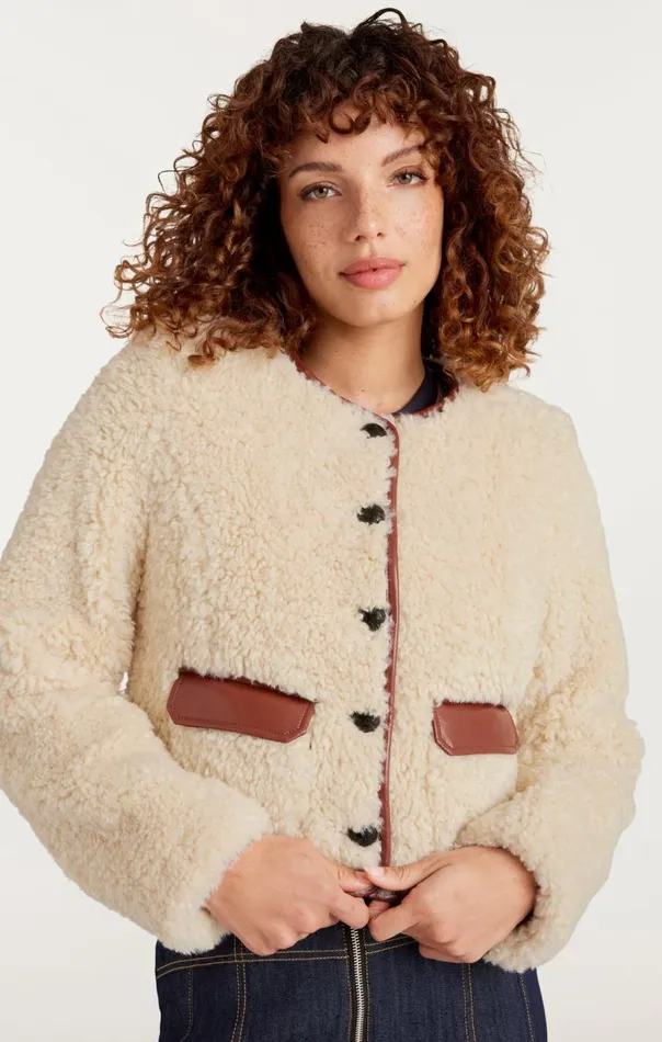 Cinq Sept Naia Jacket Ivorymahogany Women Outerwear