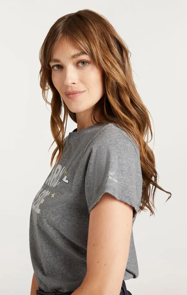 Cinq Sept Paris Please Tee Heathergreywhite Women Tees