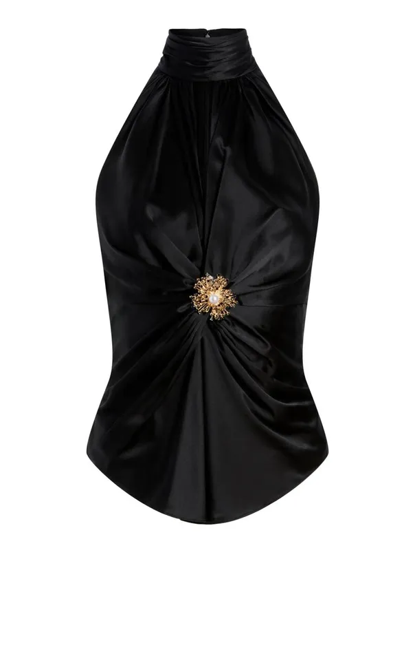 Cinq Sept Rachel Top Black Women Tank Tops and Camisoles