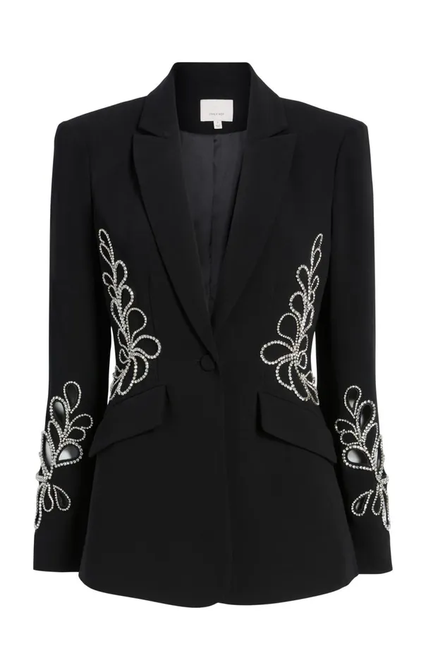 Cinq Sept Rhinestone Paisley Cheyenne Blazer Black Women Blazers