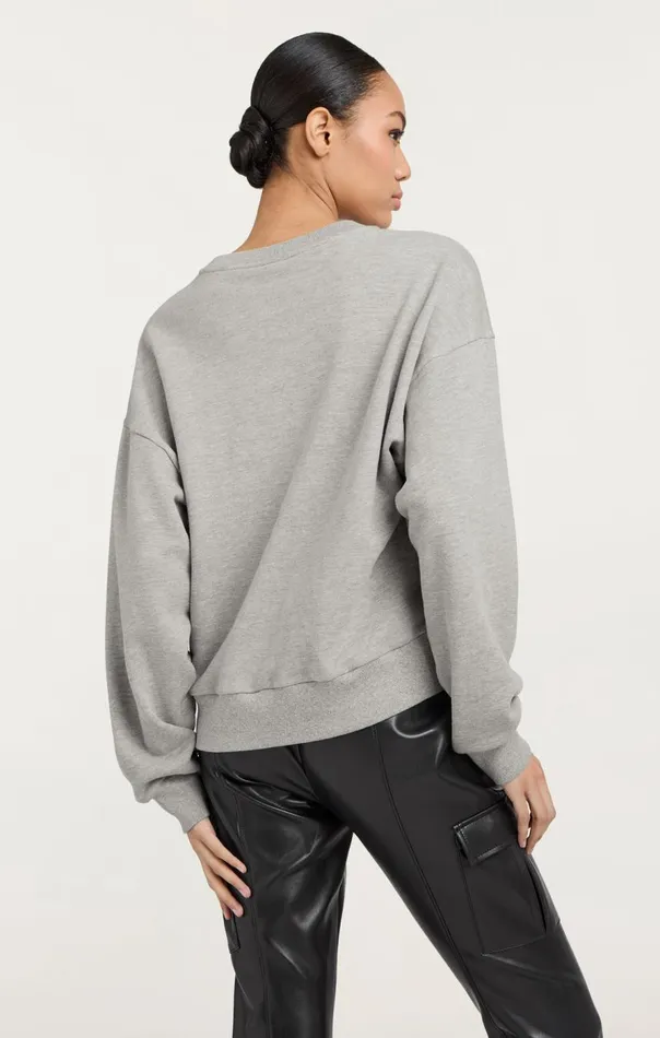 Cinq Sept Rhinestone Paris New York Brandy Pullover Heathergreyblack Women Sweaters and Knits