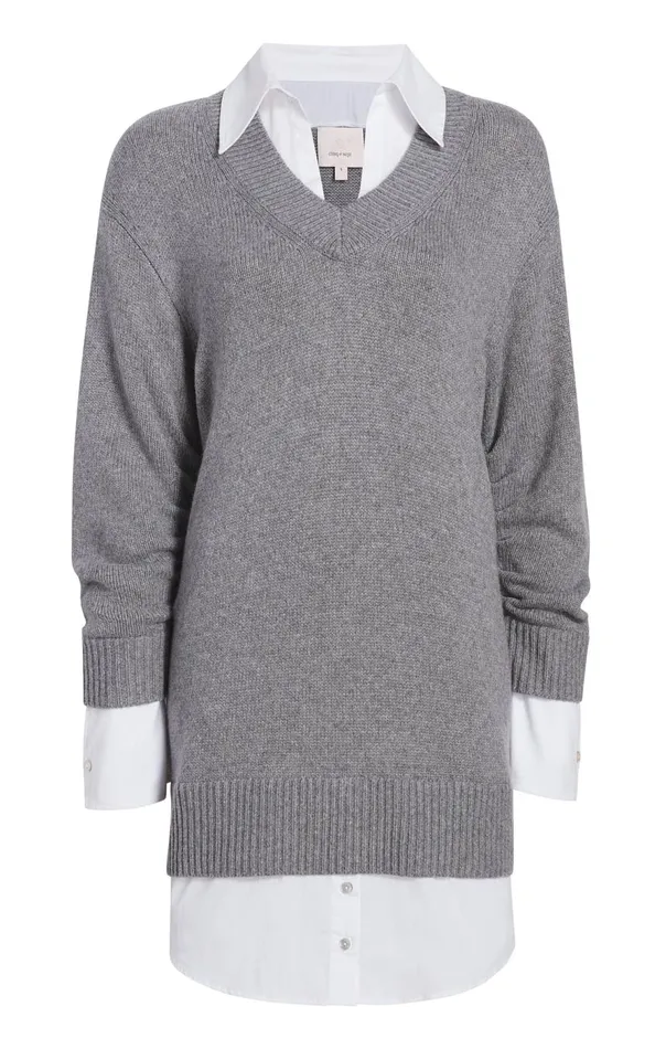 Cinq Sept Santina Dress Heathergreywhite Women Mini