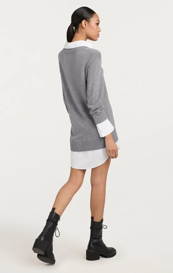 Cinq Sept Santina Dress Heathergreywhite Women Mini