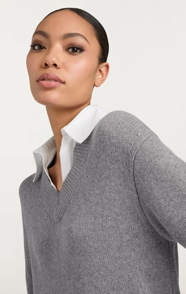 Cinq Sept Santina Dress Heathergreywhite Women Mini
