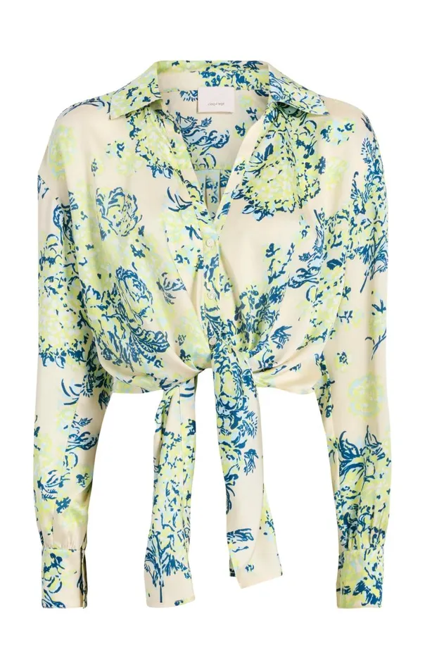 Cinq Sept Seaside Bouquet Marianna Top Lightplastermulti Women Long Sleeve Tops