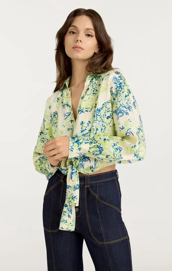 Cinq Sept Seaside Bouquet Marianna Top Lightplastermulti Women Long Sleeve Tops