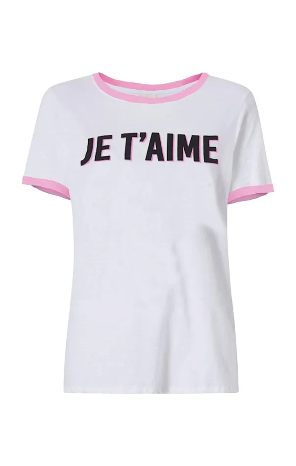 Cinq Sept Two Tone Je T039aime Tee Whitecarnation Women Tees