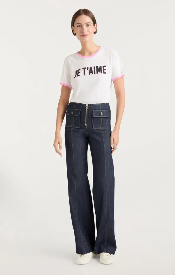 Cinq Sept Two Tone Je T039aime Tee Whitecarnation Women Tees