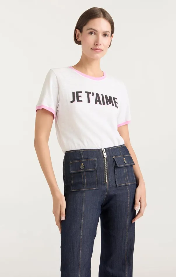 Cinq Sept Two Tone Je T039aime Tee Whitecarnation Women Tees