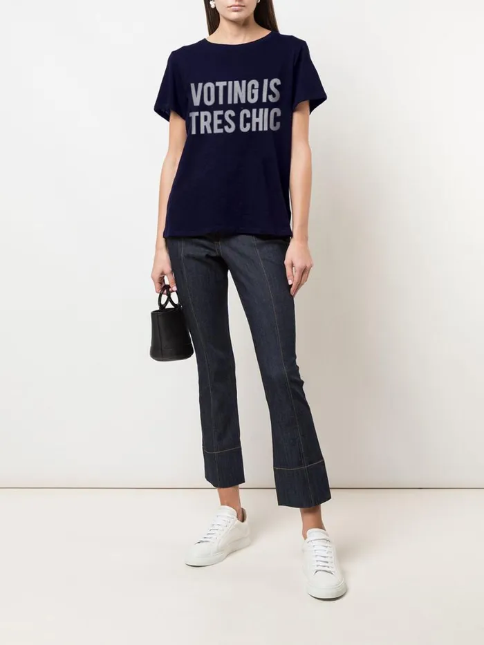 Cinq Sept Voting Is Tres Chic Tee Navywhite Women Tees