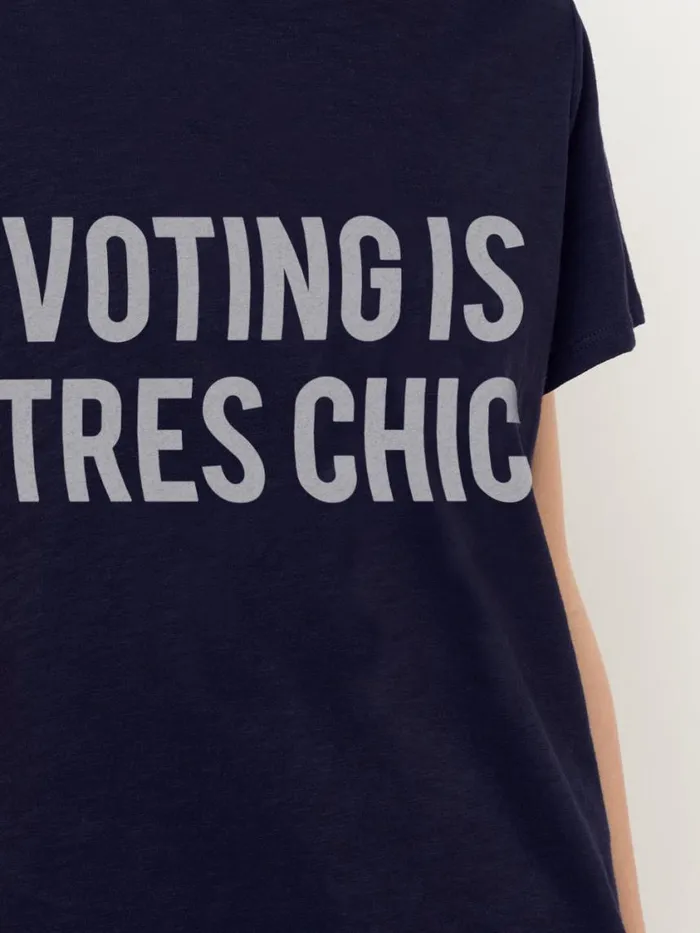 Cinq Sept Voting Is Tres Chic Tee Navywhite Women Tees