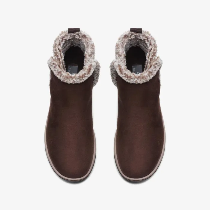 Clarks Ankle Boots Brinkley Fur Dark Brown 8211 Women