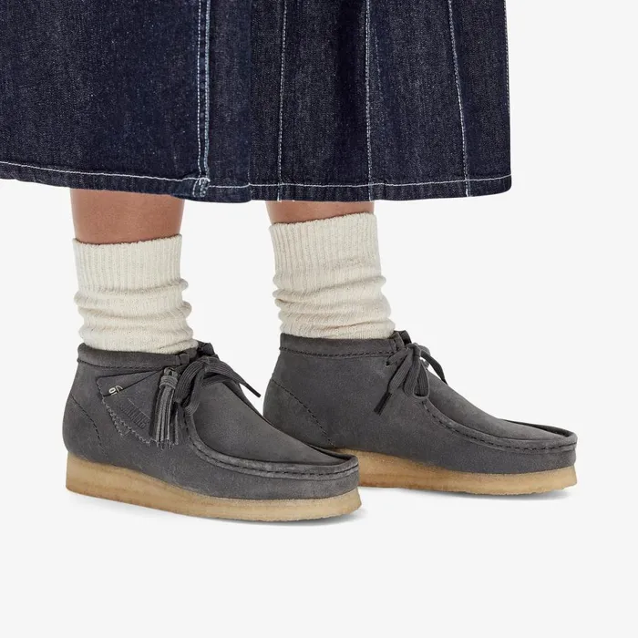 Clarks Ankle Boots Wallabee Boot Greyblue Suede 8211 Women