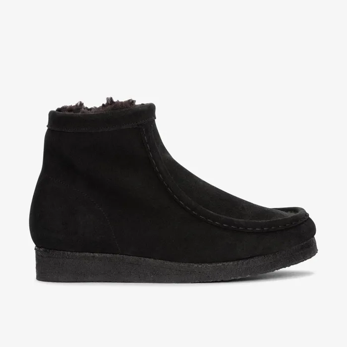 Clarks Ankle Boots Wallabee Hi Black Warmlined Suede 8211 Women