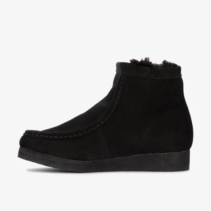 Clarks Ankle Boots Wallabee Hi Black Warmlined Suede 8211 Women