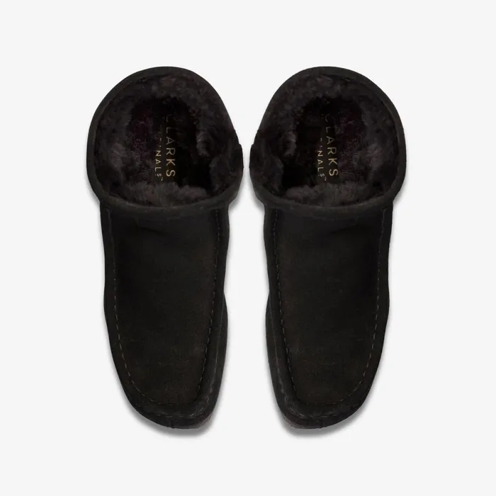 Clarks Ankle Boots Wallabee Hi Black Warmlined Suede 8211 Women