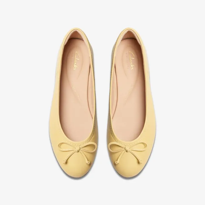 Clarks Ballet Pumps Fawna Lily Yellow Leather 8211 Women