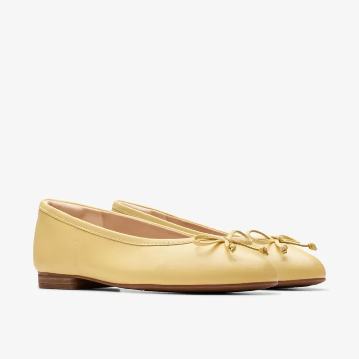 Clarks Ballet Pumps Fawna Lily Yellow Leather 8211 Women