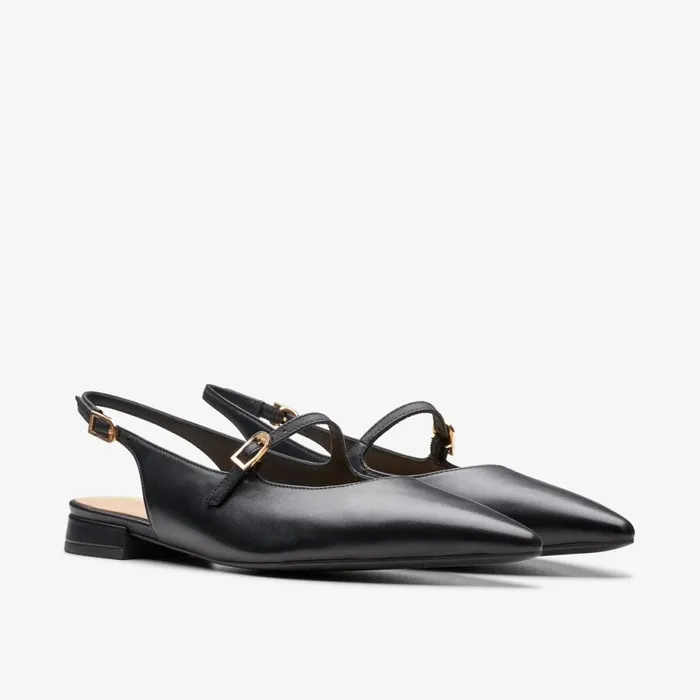 Clarks Ballet Pumps Sensa 15 Shine Black Leather 8211 Women