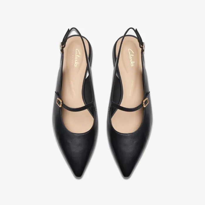 Clarks Ballet Pumps Sensa 15 Shine Black Leather 8211 Women