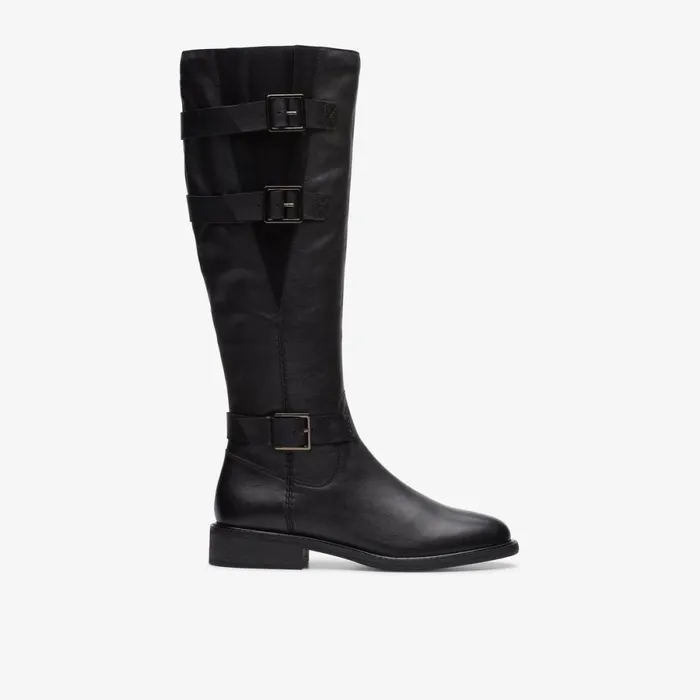 Clarks Black Boots Cologne Up Knee High Boot Black Leather 8211 Women